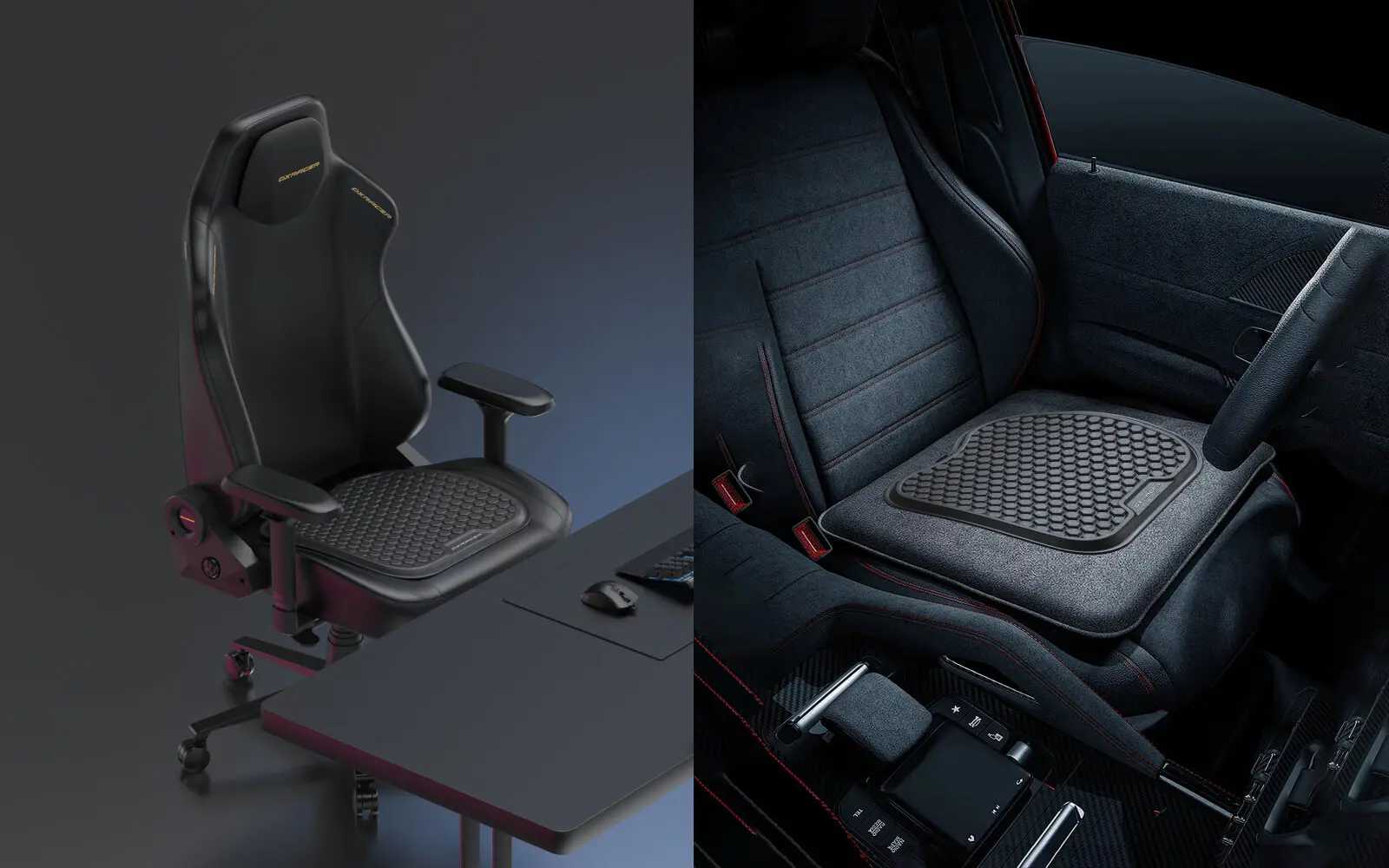Dxracer 涼感凝膠軟墊 適用皮椅/汽車座椅/電腦椅 (黑色) Cool Cushion